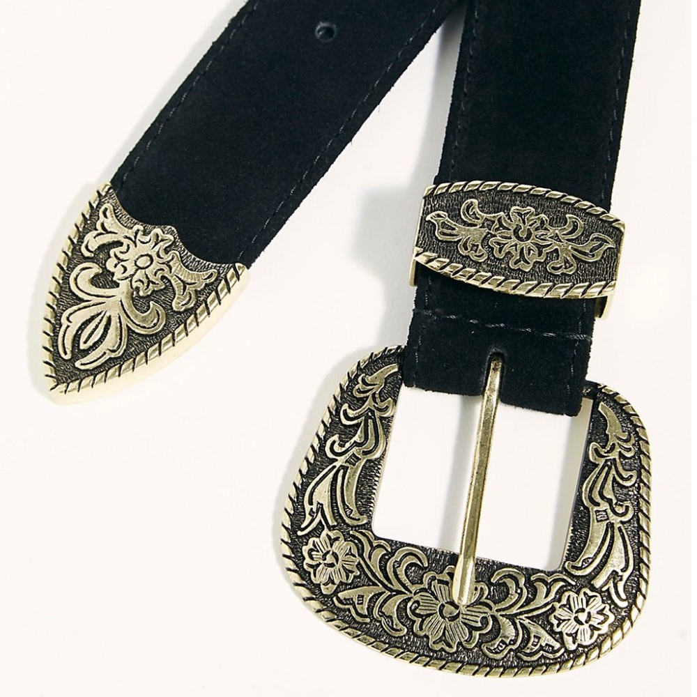 Free People Blackrock Western Genuine Suede Belt